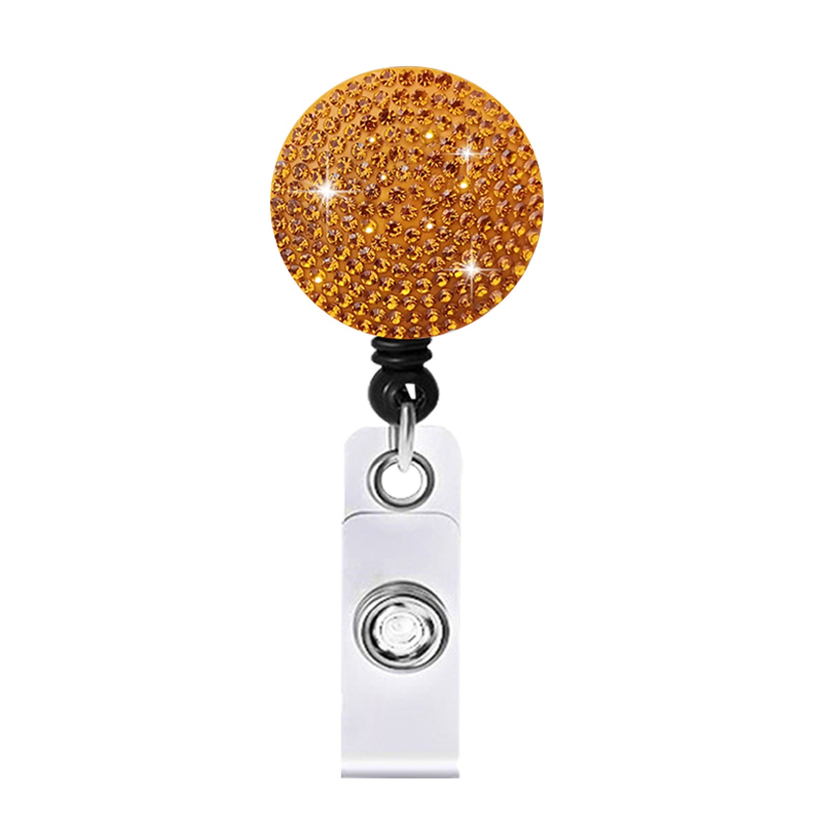 Wholesale Circular Colored Rhinestone Easy To Pull ABS Rotatable Telescopic Keychain